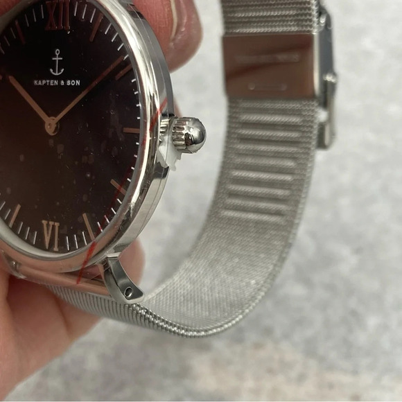 New Kapten & Sons Silver Tone Mesh Campina Watch Designed in  display picture 2